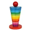 Turn Montessori din Lemn „Floarea Curcubeu”, Jucărie Educativă de Stivuire și Sortare