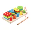 Jucărie Educativă Tip Montessori din Lemn, Model Pescuit Magnetic și Sortator de Cifre