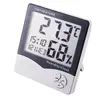 Ceas Digital de Birou cu Termometru, Higrometru și Afișaj LCD, Model Alb