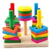 Puzzle Educativ din Lemn cu 30 de Piese Geometrice, Joc de Logică și Îndemânare pentru Preșcolari