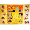 Puzzle Educativ din Lemn cu Mâner, Anatomia Corpului Uman, 10 Piese