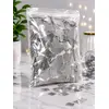 Confeti Glitter Argintiu Metalizat din PET, Formă Dreptunghiulară, Dimensiune 5x2 cm