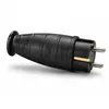 Ștecher Schuko Balswin, Profesional, din Cauciuc, 16A, 250V, Grad de Protecție IP44, Negru