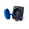 Priză Aplicată de Exterior, 16A, 250V, IP44, Carcasă Cauciuc, cu Capac de Protecție, Albastru/Negru