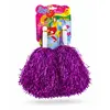 Set 2 Pompoane Majorete, Violet Metalizat, cu Mâner de Plastic Alb, Accesorii Petrecere și Sport