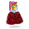 Set 2 Pompoane Majorete, Roșu Metalizat, cu Mâner de Plastic Alb, Accesorii Petrecere și Sport