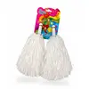 Set 2 Pompoane Majorete, Alb Metalizat, cu Mâner de Plastic Alb, Accesorii Petrecere și Sport