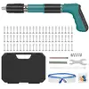 Mini Pistol Manual pentru Fixare Cuie în Beton și Oțel, Set Complet cu 50 Capse și Accesorii