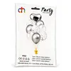 Set Complet cu Baloane din Folie și Latex, 9 Baloane, Argintiu