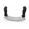 Cuțit Semilună Mezzaluna pentru Usturoi, Verdețuri și Legume, Lamă Inox 25.5 cm, Mânere Ergonomice Antiderapante