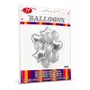 Set Complet cu Baloane din Folie și Latex, 11 Baloane, Argintiu