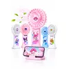 Ventilator Portabil Reîncărcabil USB cu Suport pentru Telefon, Design Personaje Kawaii, 3 Trepte de Viteză și Baterie Integrată
