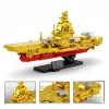 Joc de Construcție Portavion Militar din Cărămizi, Model Navă Maritimă Fujian CV-18 Versiunea Aurie, 1578 Piese
