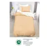 Lenjerie de Pat Single din Finet Super Design Pucioasa, 4 Piese, Cearceaf de Pat cu Elastic 140 x 200 cm, Crem, Model SE-03