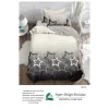 Lenjerie de Pat Single din Finet Super Design Pucioasa, 4 Piese, Cearceaf de Pat cu Elastic 140 x 200 cm, Model S-07