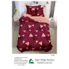 Lenjerie de Pat Single din Finet Super Design Pucioasa, 4 Piese, Cearceaf de Pat cu Elastic 140 x 200 cm, Model S-09