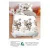 Lenjerie de Pat Single din Finet Super Design Pucioasa, 4 Piese, Cearceaf de Pat cu Elastic 140 x 200 cm, Model S-24