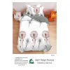 Lenjerie de Pat Single din Finet Super Design Pucioasa, 4 Piese, Cearceaf de Pat cu Elastic 140 x 200 cm, Model S-14