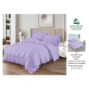 Lenjerie de Pat Dublu din Damasc Premium Super Design Pucioasa, 4 Piese, Cearceaf de Pat cu Elastic 180 x 200 cm, Dungi Hoteliere, Lila Deschis, Model V-10