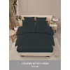 Lenjerie de Pat Dublu din Finet Premium Pucioasa, 6 Piese, cu Pliuri Brodate structural și Cearceaf cu Elastic, Gri Închis / Antracit Uni, Model Q-11