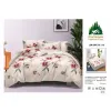 Lenjerie de Pat Dublu din Finet cu Cearceaf cu Elastic, Model Elegant cu Orhidee Pucioasa, 4 Piese