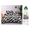 Lenjerie de Pat Dublu din Finet cu Cearceaf cu Elastic, Model Elegant Animal Print Pucioasa, 4 Piese