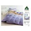 Lenjerie de Pat Dublu din Finet cu Cearceaf cu Elastic, Model Elegant în Degradé Pastel Multicolore Pucioasa, 4 Piese