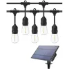 Ghirlandă Solară cu 10 Becuri LED S14, 10 metri, Lumină Caldă, IP65, Interconectabilă
