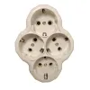 Triplu Ștecher Stea cu Ceramică și Împământare, 4 Posturi