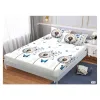 Set Husă de Pat din Finet cu Elastic, 180x200 cm, Model Păpădii și Fluturi, 2 Fețe de Pernă