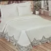 En-gros Set lenjerie de pat premium cu cuvertură și dantelă FARAH, 7 piese, Culoare: Crem - vânzare en-gros pentru revânzare