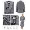 Set Complet Baie: 1 Halat Velur Mărime L/XL și 2 Prosoape, Gri