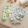 Set 4 Mărimi Pantaloni cu Botosel Bebeluși din Bumbac Imprimat Mărimi 0-3 Luni