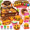 Jucărie Squishy Fast Food din Spumă, Moale și Antistres, 8–10 cm, Diverse Modele