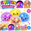 Jucărie Squishy Steam Bun cu Bile și Lumini LED, Moale și Antistres, 8,5 cm