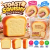 Jucărie Squishy Toast Crunchy, Felie de Pâine, Moale și Flexibilă, Antistres, 8 cm