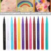 Set Handaiyan cu 12 tușuri colorate pentru ochi, tip cariocă