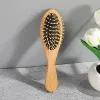 Perie profesională ovală din lemn cu ace din lemn - îngrijire naturală și masaj delicat al scalpului