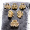 Set 12 clești de păr aurii cu perle și pietre strălucitoare G234