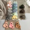En-gros Set Chic de Clești de Păr cu Design Ornamental - Bucle și Floare - din Silicon Mat, Colecție Cromatică Diversificată, Set de 12 Bucăți (Model F43) - vânzare en-gros pentru revânzare