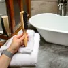 Perie pentru barbă din lemn natural - model clasic profesional