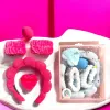 En-gros Set beauty make-up și spălare față - 5 piese: coronită catifea, 2 bandane, burete beauty blender, puff pudră - vânzare en-gros pentru revânzare