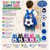 Ghiozdan copii H658 cu minge 3D și penar 34x26x12 cm