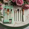 Set pensule machiaj 5 piese verde mint cu detalii aurii