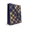 Punga cadou bleumarin auriu 32x26x12 cm model premium elegant