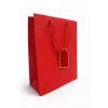Punga cadou rosie eleganta 32x26x12 cm model premium cu eticheta