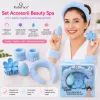 Set Beauty Spa cu Cordeluță, Manșete, Clește și Burete RubyFace