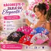 Set de 12 evantaie textile cu imprimeu floral colorat, G427