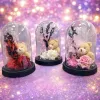 Ursuleț cu flori din săpun în cupolă LED, model SF2552, 14 x 18 cm