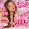 Luciu de Buze Micolor Lip Gloss cu Breloc și Pompon Pufos L5185 6 g - Set 12 Bucăți